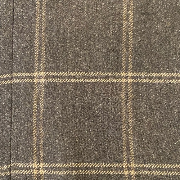 Tasso Elba Mens 2 Button Grey Sport Coat w Tan Window Pane Plaid / L 42-44 - Picture 4 of 16